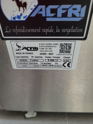 Cellule de surgélation ACFRI GR20, 5 niveaux