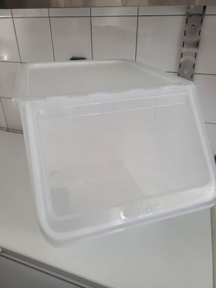 Bac à ingrédients 40 L blanc avec couvercle, boulangerie